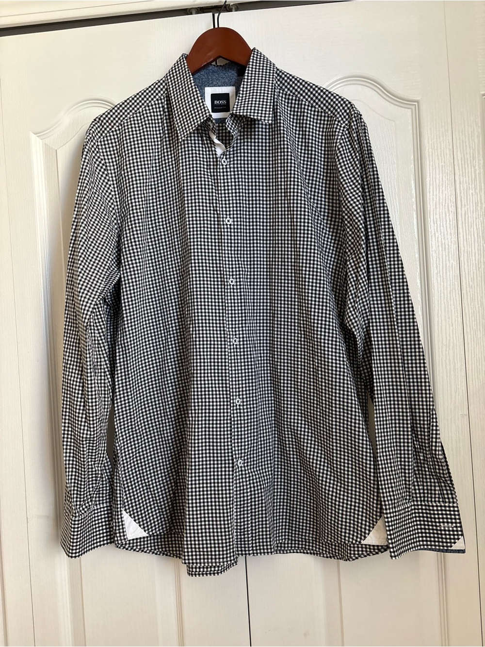 Hugo Boss Black & White Gingham Dress Shirt